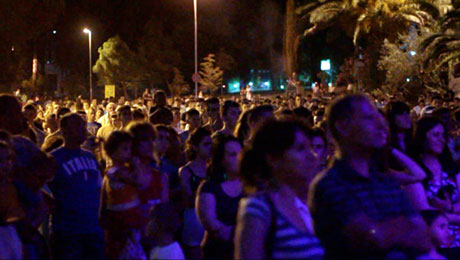 The crowd in Albania